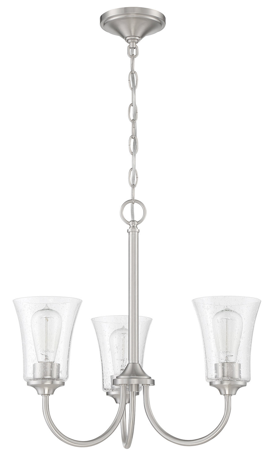 Gwyneth Three Light Chandelier in Brushed Polished Nickel