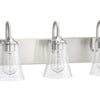 Gwyneth Three Light Vanity in Brushed Polished Nickel