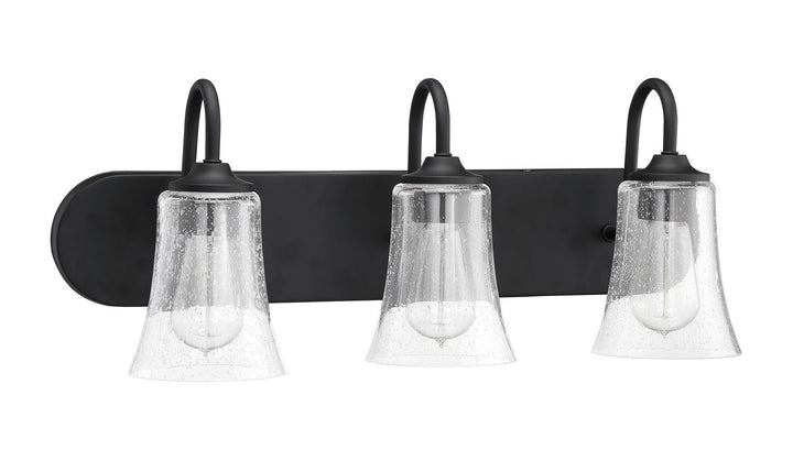 Gwyneth Three Light Vanity in Flat Black