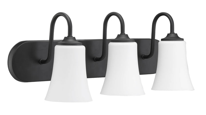 Gwyneth Three Light Vanity in Flat Black