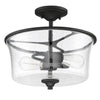 Gwyneth Two Light Convertible Semi Flush in Flat Black