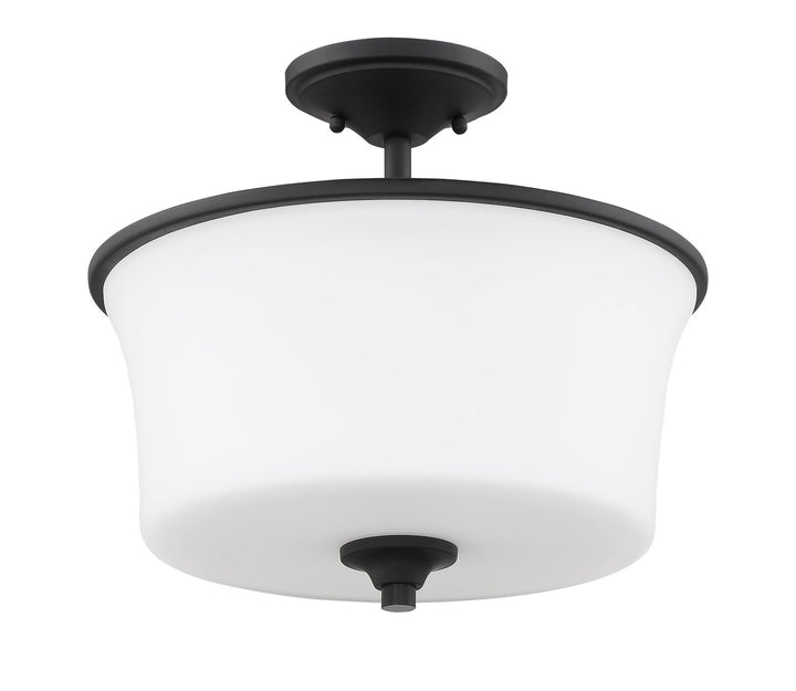 Gwyneth Two Light Convertible Semi Flush in Flat Black