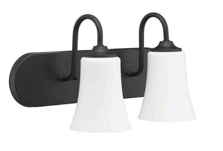 Gwyneth Two Light Vanity in Flat Black