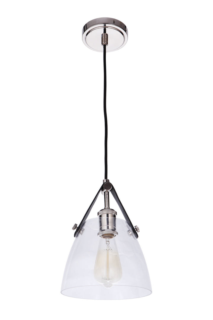 Hagen One Light Pendant in Polished Nickel