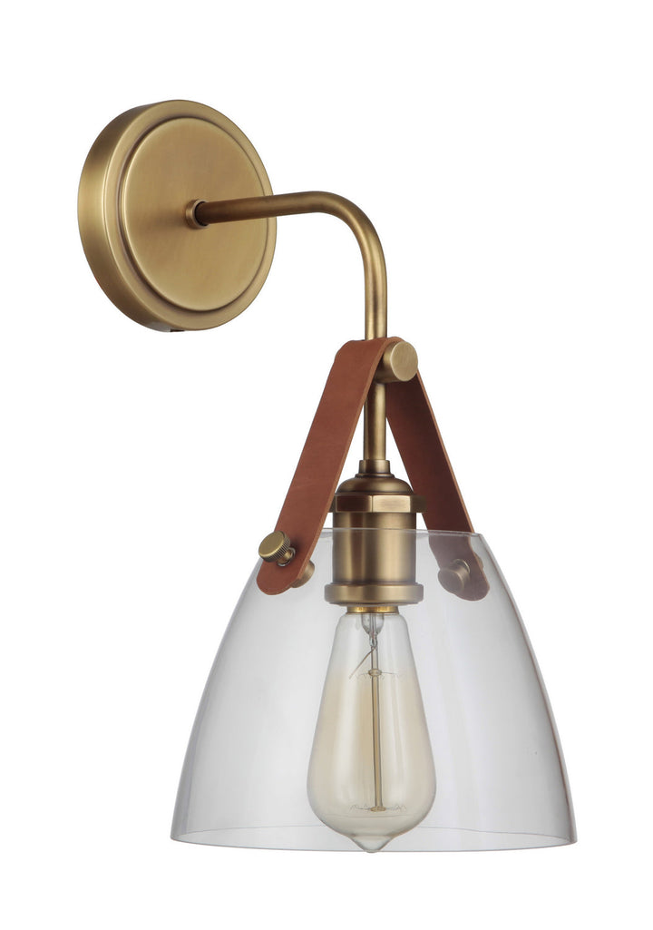 Hagen One Light Wall Sconce in Vintage Brass