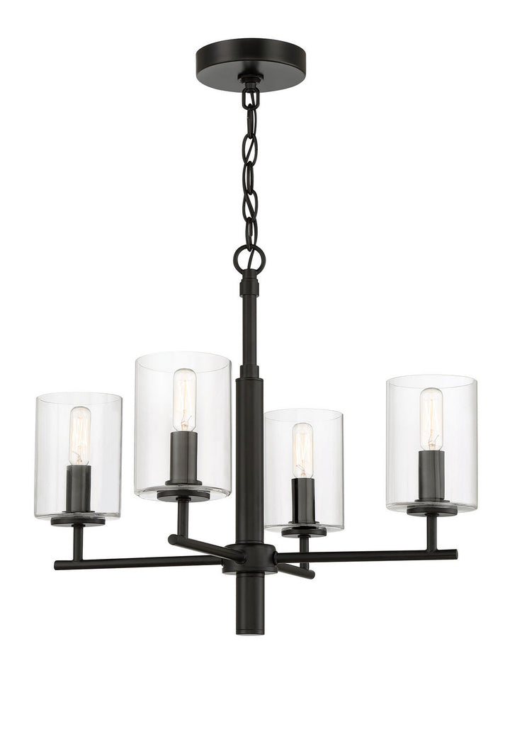 Hailie Four Light Chandelier in Flat Black