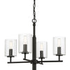 Hailie Four Light Chandelier in Flat Black