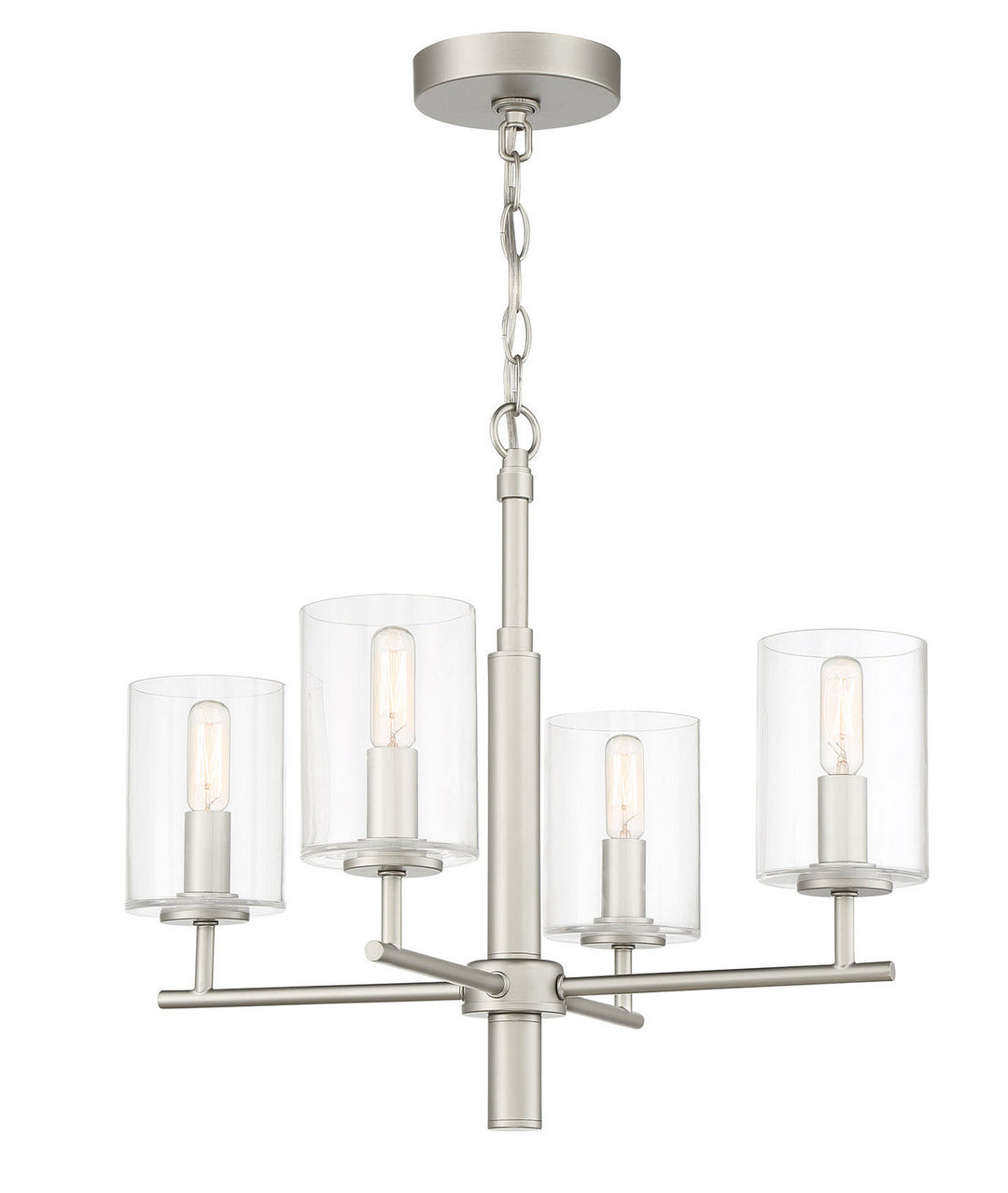 Hailie Four Light Chandelier in Satin Nickel