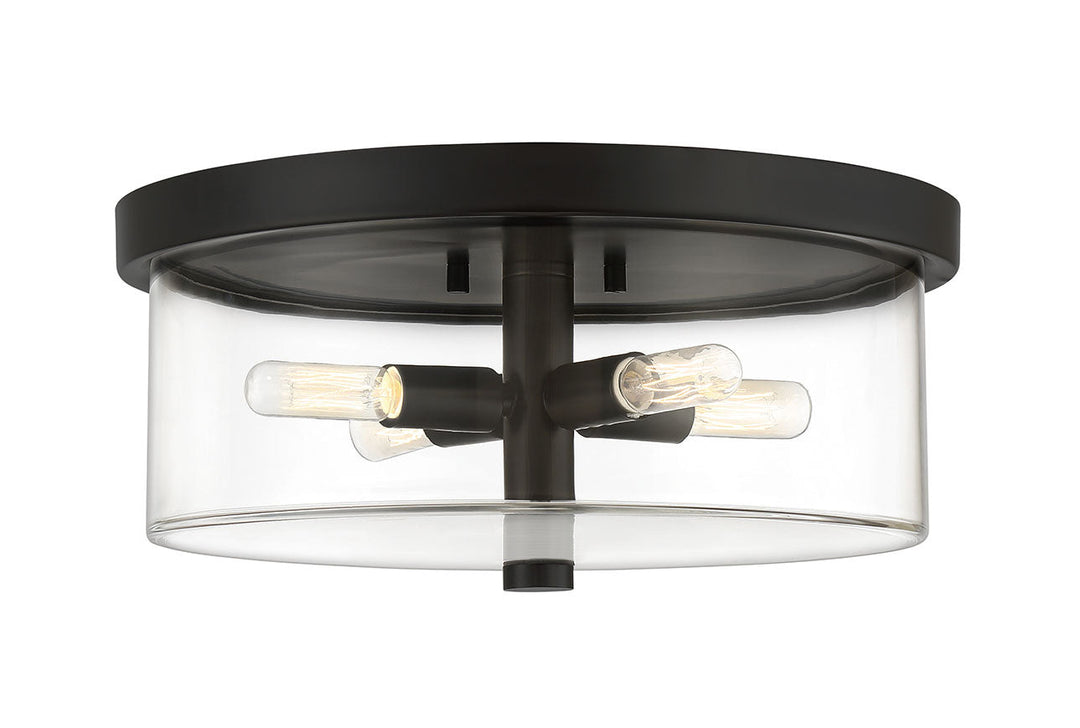 Hailie Four Light Flushmount in Flat Black