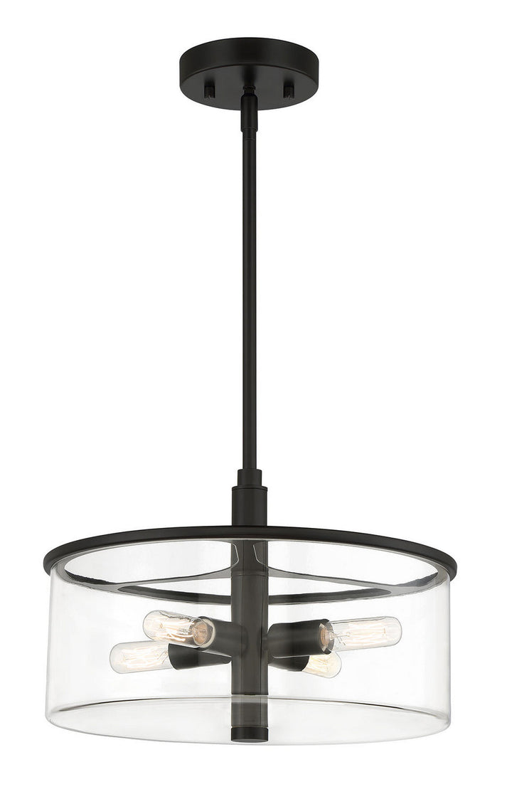 Hailie Four Light Pendant in Flat Black