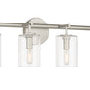Hailie Four Light Vanity in Satin Nickel