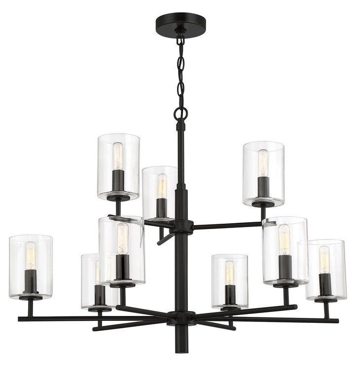 Hailie Nine Light Chandelier in Flat Black