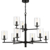 Hailie Nine Light Chandelier in Flat Black