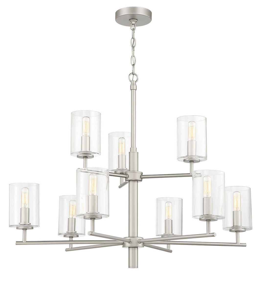 Hailie Nine Light Chandelier in Satin Nickel