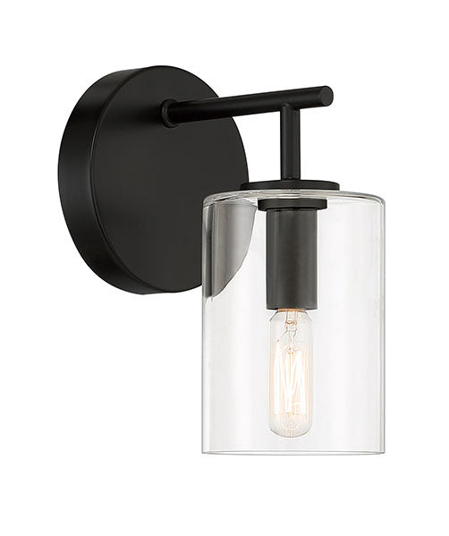 Hailie One Light Wall Sconce in Flat Black