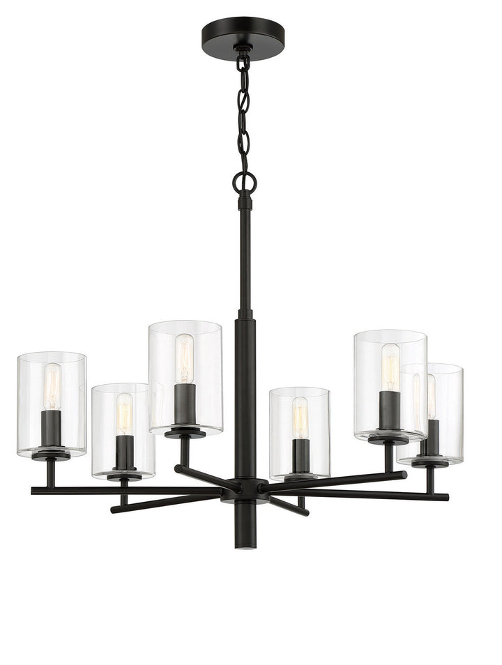 Hailie Six Light Chandelier in Flat Black