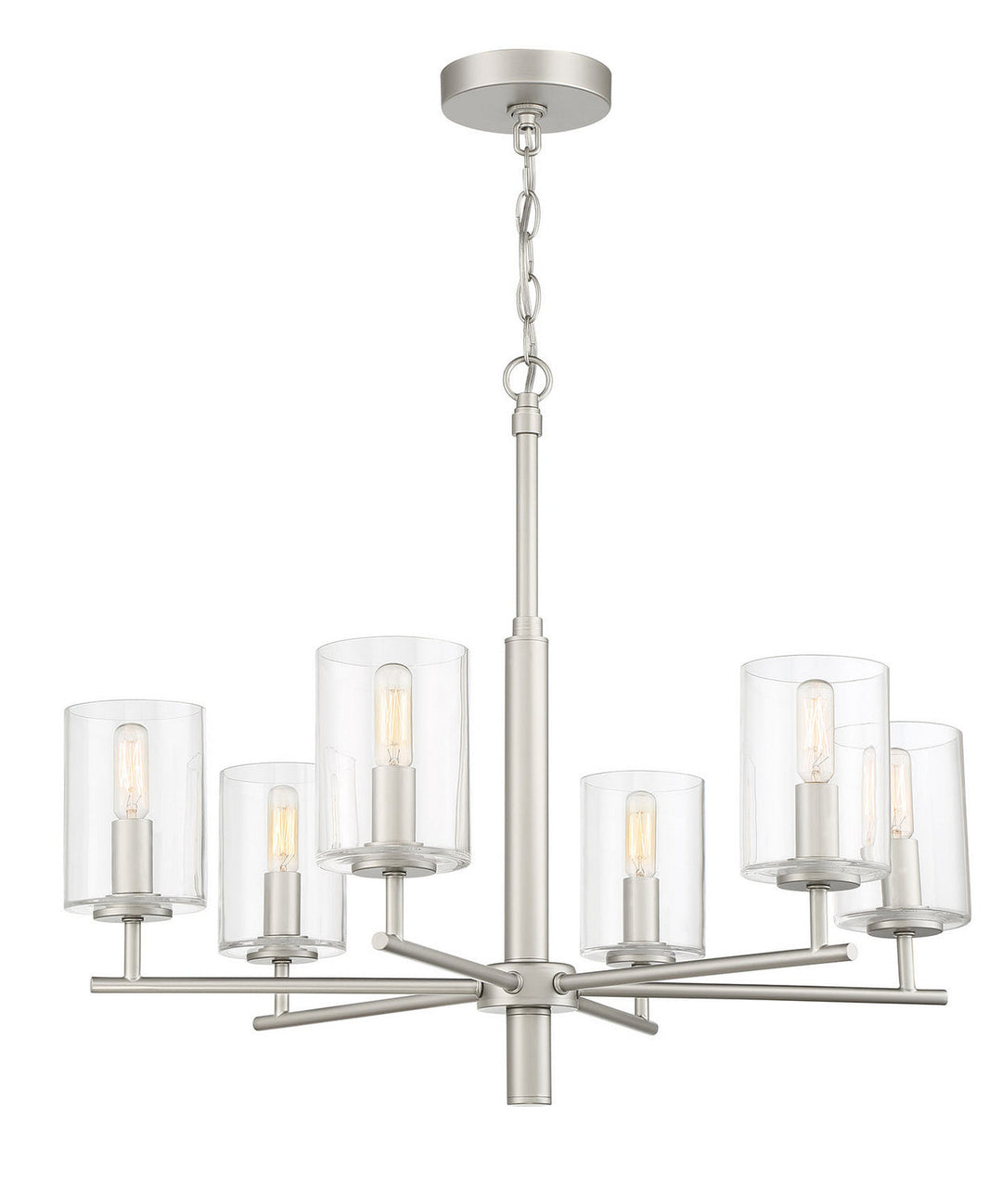 Hailie Six Light Chandelier in Satin Nickel