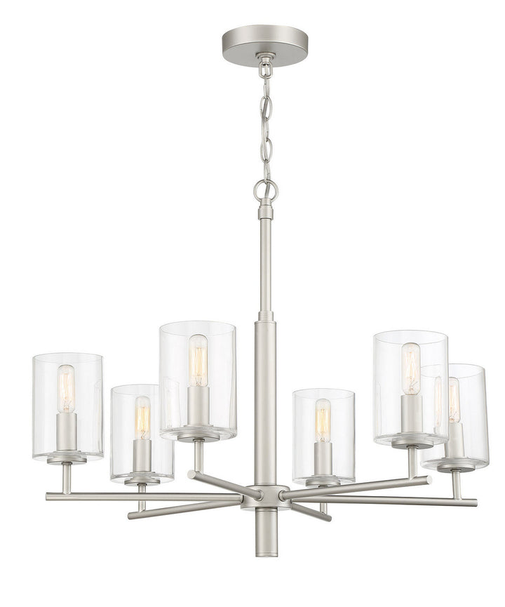 Hailie Six Light Chandelier in Satin Nickel