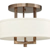 Hampton LED Semi-Flush Mount in Brushed Bronze