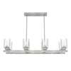 Hartland Eight Light Linear Chandelier in Brushed Nickel