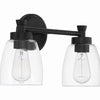 Henning Two Light Vanity in Flat Black