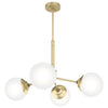 Hepburn Four Light Chandelier in Modern Brass