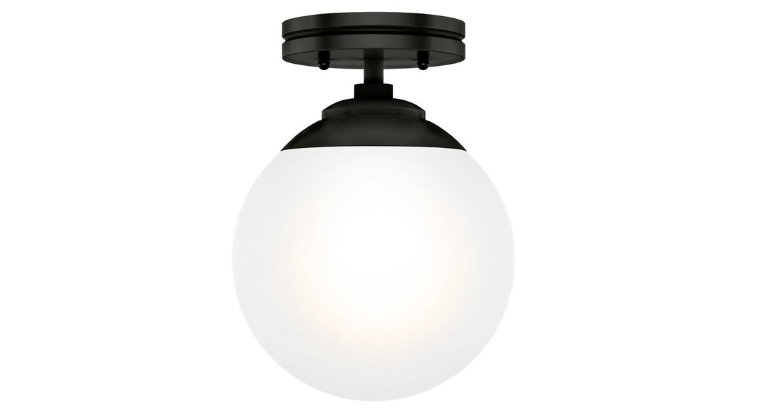 Hepburn One Light Semi Flush Mount in Matte Black-discontinued product