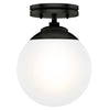 Hepburn One Light Semi Flush Mount in Matte Black-discontinued product