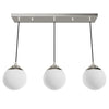 Hepburn Three Light Linear Cluster in Brushed Nickel