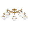 Hollis LED Semi-Flush Mount in Heritage Brass