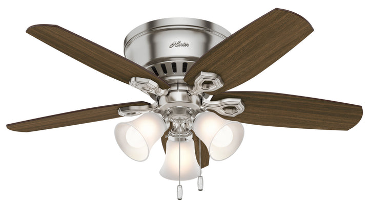 Hunter Fan Builder Flushmount Pull Chain Ceiling Fan with 27W LED