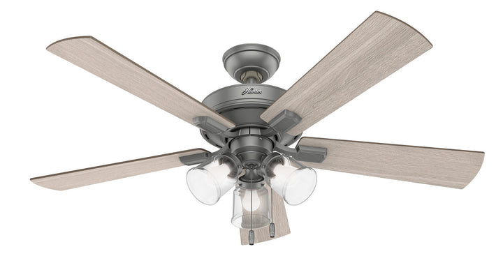 Hunter Fan Crestfield Pull Chain Flushmount Ceiling Fan with 18W LED