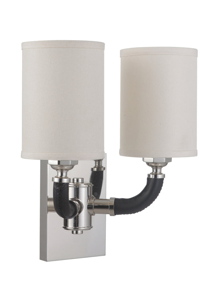 Huxley Two Light Wall Sconce in Polished Nickel