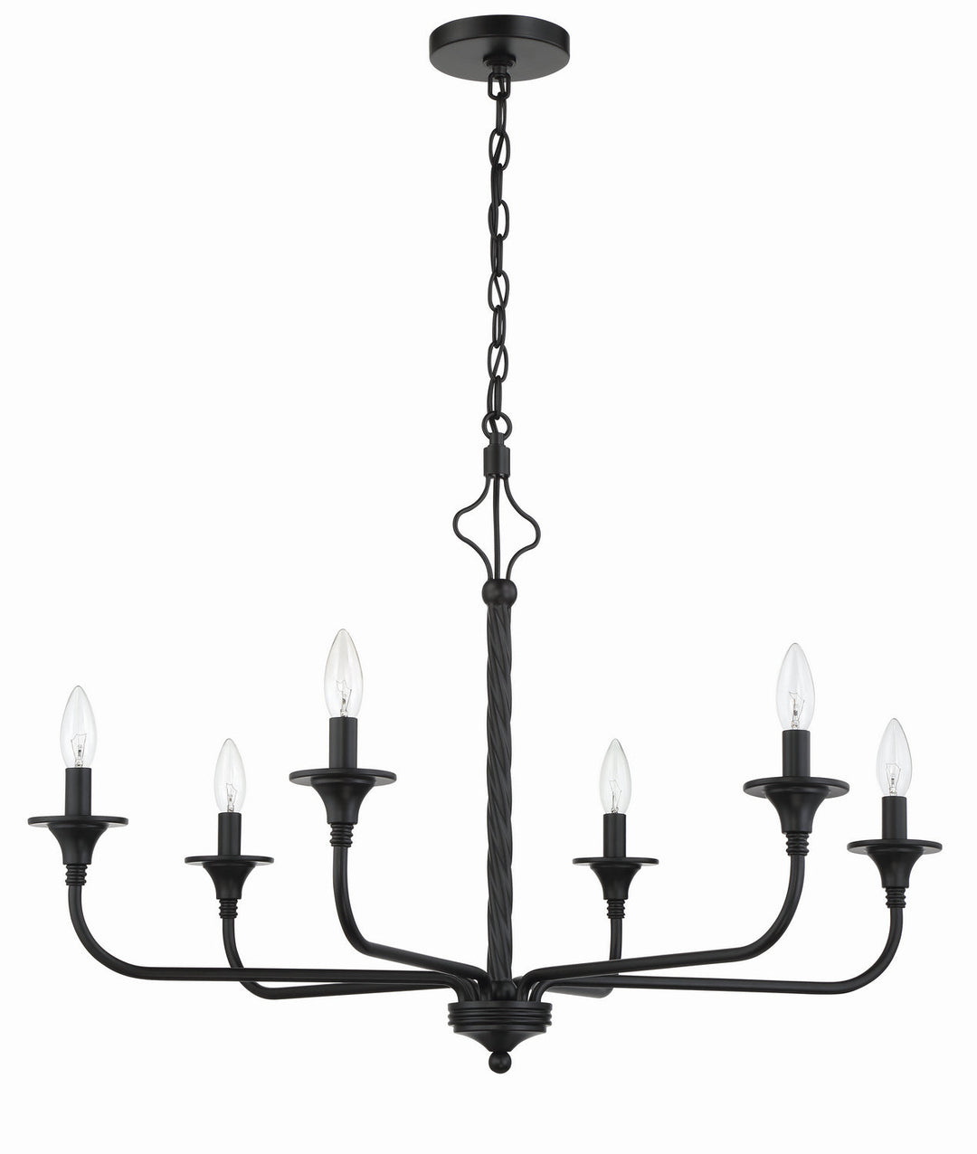 Jolenne Six Light Chandelier in Flat Black