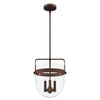 Karloff Three Light Pendant in Textured Rust