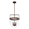 Karloff Three Light Pendant in Textured Rust