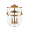 Karloff Three Light Semi-Flush Mount in Alturas Gold