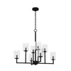 Kerrison Eight Light Chandelier in Natural Black Iron