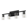 Kerrison Four Light Vanity in Natural Black Iron