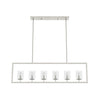 Kerrison Six Light Linear Chandelier in Brushed Nickel