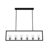 Kerrison Six Light Linear Chandelier in Natural Black Iron-Discontinued