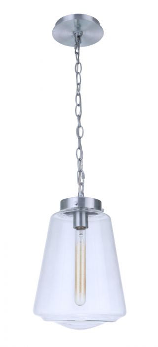 Laclede One Light Outdoor Pendant in Satin Aluminum