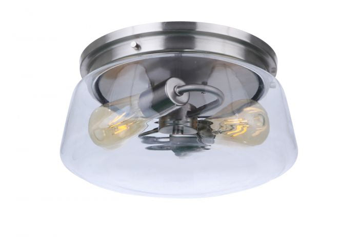 Laclede Two Light Outdoor Flush Mount in Satin Aluminum