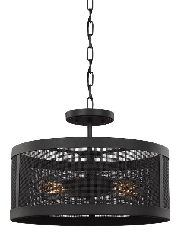 Visual Comfort Studio Two Light Semi-Flush Convertible Pendant