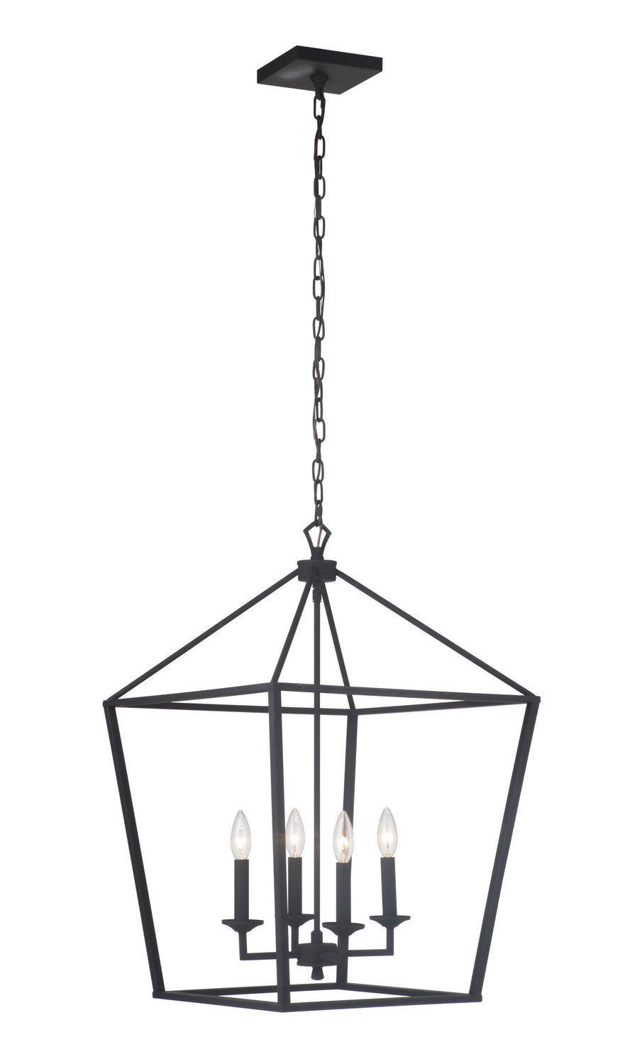 Flynt Four Light Foyer Pendant in Flat Black