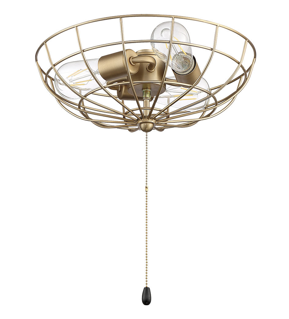 Bowl LED Fan Light Kit in Satin Brass