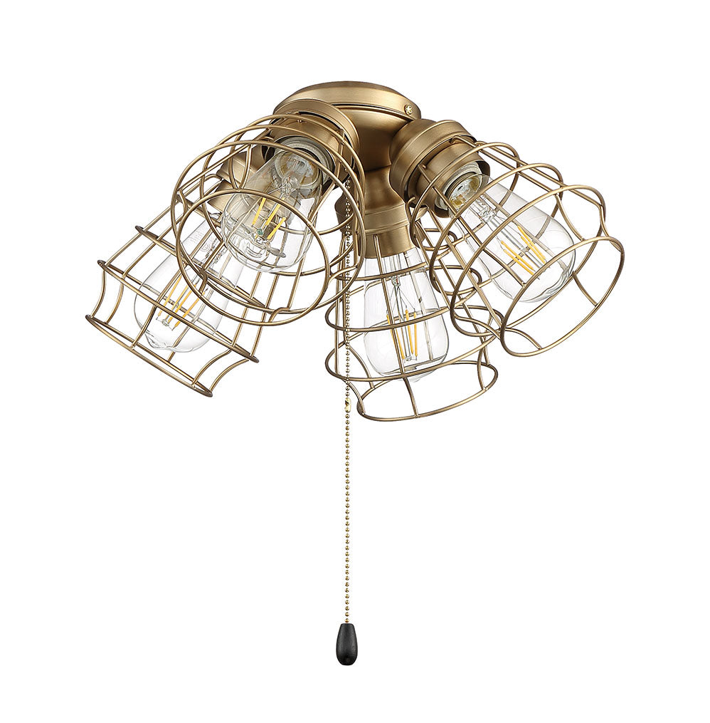 Armed LED Fan Light Kit in Satin Brass