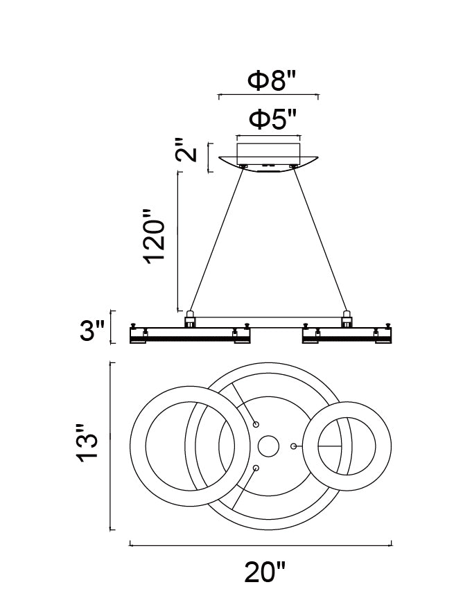 CWI Lighting LED Chandelier