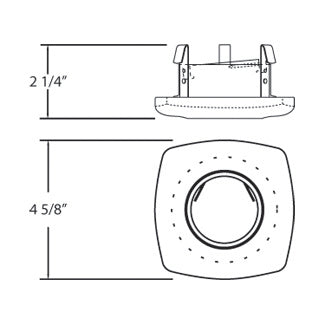 Eurofase Trim,3 1/4In,Rounded Sq,Gls