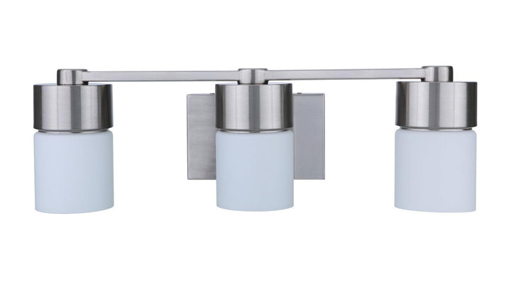 District Three Light Vanity in Brushed Polished Nickel